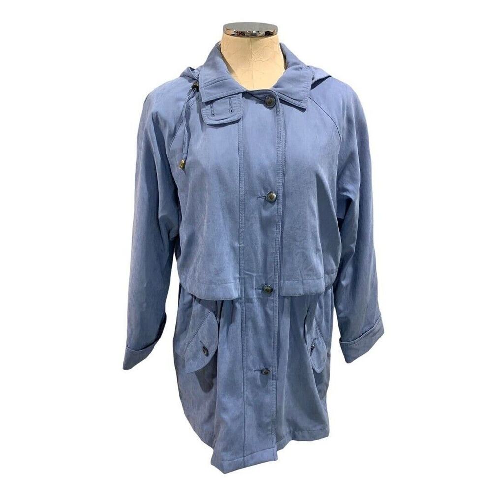 Small Talbots Women's Removable Hood Coat Jacket Button Up 1990s Vintage